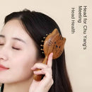 Sandalwood Massage Comb Cute Cat Shape Coarse Toothed Head Hair Therapy Massage Comb Guasha Scraping Body Massage Tool