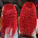 10-30 Inches #Red Deep Curly Wave Bundles Human Hair Weave Bundles Deal #99J Burgundy Red Colored Virgin Raw Hair Weave Bundles