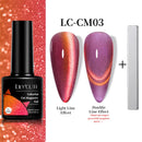 LILYCUTE 7ML Colorful Double Light Cat Magnetic Gel Nail Polish 9D Glitter Sparkling Rainbow Laser Soak Off Nail Art DIY Varnish