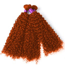 #350 Ginger Orange Real Kinky Curly Human Hair Bundles Colored Jerry Curly Brazilian Virgin Remy Hair Weaving Double Weft Bundle