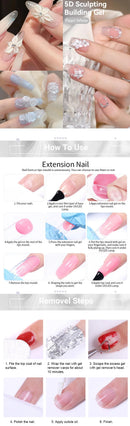LILYCUTE 8ml Pearl White 5D Sculpting Extension Building Gel For Shaping Carving Non-Stick Soak Off UV Semi-permanent Varnish