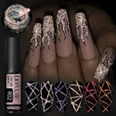 LILYCUTE 5ML Reflective Glitter Liner Gel Nail Polish French Colorful Laser Sparkling Painting Nail Art Semi Permanent UV Gel