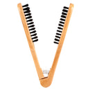 Double Brush Head Hair Comb Professional Hairdressing Tool Wooden Anti-static Straight Hair Comb