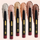 [Eyeshadow] Multifunctional Shimmer Eyeshadow Pen Set - 6 Colors,Long-Lasting High Satin & Matte Neutral Brown Eyeshadow Pencils