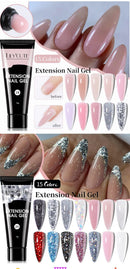 LILYCUTE 15ml Milk White Quick Extension Gel Nail Polish Soak Off UV LED Pink Gel Nail Polish Construction Gel For Fake Nail