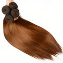 #30 Brown Bone Straight  Human Hair Bundles 18A Raw Brazilian Colored 1 2 3 4 Pcs Hair Weave Bundles Double Weft Extensions