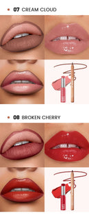1set, 8 colors lip liner lipstick combo, long-lasting moisturizing, easy to apply, comes with a pencil sharpener, gift for women