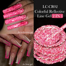 LILYCUTE 5ml Purple Reflective Glitter Liner Gel Nail Polish Laser Sparkling Semi Permanent UV French Painting Nail Art Varnish