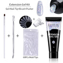 LILYCUTE 5Pcs/Set 15ml Quick Extension Nail Gel Kit Clear Acrylic Gel Semi Permanent Soak Off UV Varnish Nail Art Manicure Set