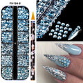 12Grids(6000pc) 3D Resin Nail Art Rhinestones+Tools 2mm Brilliant Diamond Nail Charms DIY Clothes Phone Case Manicure Accessory