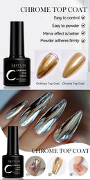 LILYCUTE 7ml Metal Chrome Top Coat Function Gel Nail Polish No Wipe Semi Permanent Soak Off UV Gel Nail Varnish Art Manicure