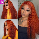 #350 Ginger Orange Real Kinky Curly Human Hair Bundles Colored Jerry Curly Brazilian Virgin Remy Hair Weaving Double Weft Bundle