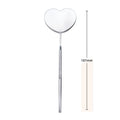 Eyelash Extensions Checking Mirror Heart Shape Stainless Steel Multifunction Lashes Mirror Beauty Makeup Supplies