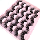 New 10 Pairs 3D Faux Mink Lashes Wispy Fluffy 25MM False Eyelashes Thick Volume Dramatic Cat Eye Lashes Long Strip Wispy Makeup