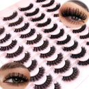 2023 New 20 pairs natural long 3D mink false eyelashes fake lashes makeup kit Mink Lashes extension eye lashes short eyelashes