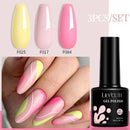 LILYCUTE 3Pcs/Set 7ML Colorful Series Gel DIY Nail Art Semi Permanent UV Gel Polish Long Lasting Design Manicure Kit Supplies