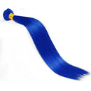 BINF Raw Unprocessed Brazilian Bone Straight Human Hair Bundles Blue Colored 1/3/4/Pcs Lot Human Hair Extensions For Women