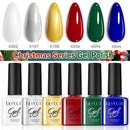 LILYCUTE 7ml Red Green Gel Nail Polish Christmas Series All For Manicure Semi Permanent Soak Off UV LED DIY New Year Nail Art