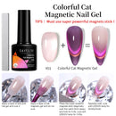 LILYCUTE 7ML Colorful Double Light Cat Magnetic Gel Nail Polish 9D Glitter Sparkling Rainbow Laser Soak Off Nail Art DIY Varnish