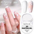 LILYCUTE 8ml 3D Painting Nail Gel White Black Color High Saturation Gradient Pat Multifunctional UV LED No Wipe Manicure Gel