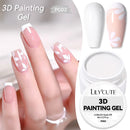 LILYCUTE 8ml 3D Painting Nail Gel White Black Color High Saturation Gradient Pat Multifunctional UV LED No Wipe Manicure Gel
