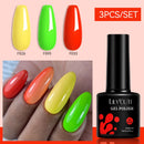 LILYCUTE 3Pcs/Set 7ML Red Series Gel Nail Polish Kit Glitter Semi Permanent Soak Off UV LED Gel DIY Design Nail Art Manicure
