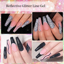 LILYCUTE 5ML Gold Reflective Glitter Liner Gel Nail Polish French Laser Sparkling Painting Nail Art Semi Permanent UV Gel