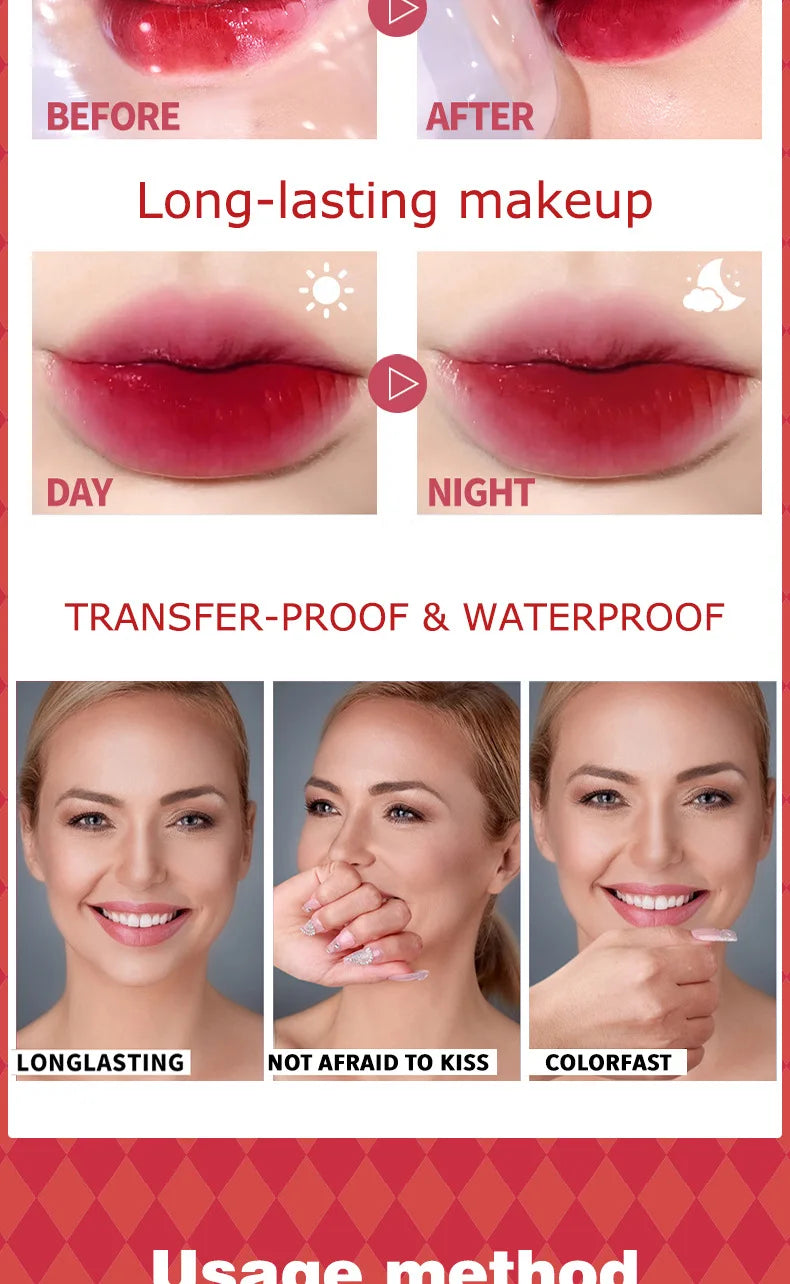 6 Colors Tattoo Magic Color Lip Stain Lip Tint Long Lasting Waterproof Lipstick Sets for Women Peel Off Colored Matte Sexy Color