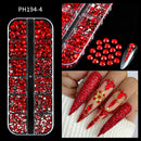 12Grids Ocean Gold Nail Art Charms Shell/Seahorse/Starfish White Half Round Pearl Gems 3D Mixed Punk Manicure Metal Rivets Studs
