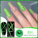 LILYCUTE 8pcs 5ML Metal Painting Reflective Glitter Liner Gel Nail Polish Sparkling French Line Gel Semi Permanent Nail Art