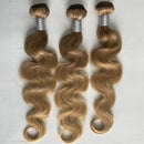 #27 Honey Blonde Bundles Human Hair Body Wave Bundles Double Weft for Black Women 1/3/4 Bundles Body Wave Silk Bouncy Wavy Hair