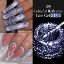 LILYCUTE 5ML Reflective Glitter Liner Gel Nail Polish French Colorful Laser Sparkling Painting Nail Art Semi Permanent UV Gel