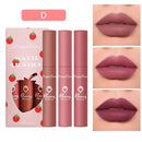 3-Piece Set of Lip Gloss, Velvet Matte Lipstick, Small Orange Milk Tea Bean Paste Color Lip Gloss, Easy to Apply, Non-Fading, Non-Stick Cup Lip Gloss Set Box