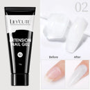 LILYCUTE 1Pc Quick Extension Gel Nail Nude Pink Glitter Building Acrylic Semi Permanent Soak Off UV LED Polish Nail Art Varnish