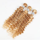 P27/613 Deep Wave Ash Blonde Human Hair Bundles Highlight Ombre Honey Blonde Hair Bundles Double Weft Weave 1/3/4pcs Bundles