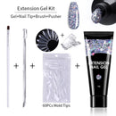 LILYCUTE 5Pcs/Set 15ml Quick Extension Nail Gel Kit Clear Acrylic Gel Semi Permanent Soak Off UV Varnish Nail Art Manicure Set