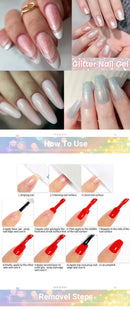 LILYCUTE 7ml Glitter Nail Gel Polish Sequins Colorful Shinning Gel Varnish Nail Art Semi Permanent Soak off Manicure UV LED Gel