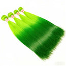 Ombre Green Bone Straight Bundles Human Hair Colored 2 Tone 1 3 4 Bundles Unprocessed Raw Real Human Hair Bundles Deals