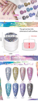 LILYCUTE 7ml Glitter Nail Gel Polish Shining Sparkling Semi Permanent Soak Off UV LED Gel Colorful Effect Gel Varnish DIY Nail