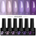 LILYCUTE 6Pcs/Set 7ML Gel DIY Nail Polish Bright Pink Semi Permanent Soak Off UV LED Gel Varnish Nail Art Design Manicure Kit