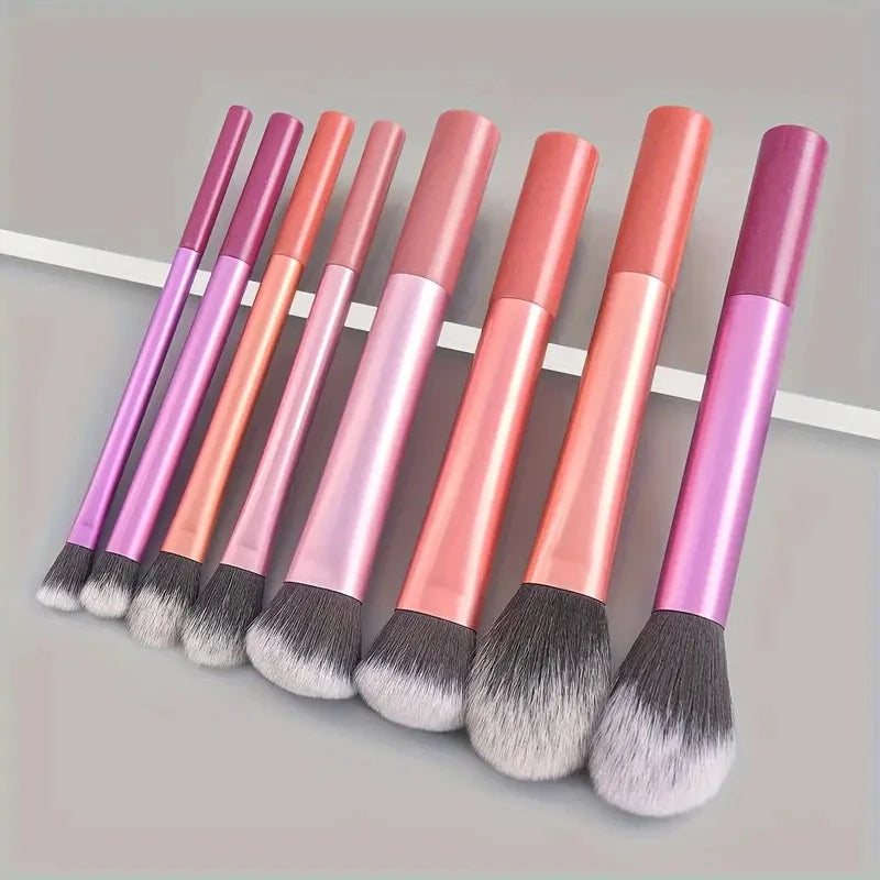 15 PCs Rainbow Color High Quality Makeup Brush Set - Perfect for Eyeshadow, Foundation, and Cosmetic Tools