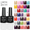 LNWPYH 2Pc Gel Nail Polish Kit Professional Glitter Nail Gel Polish Semi Permanent Soak Off UV Nail Art Gel Varnish Nail Art Set