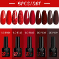 LILYCUTE 4/5Pcs/Set 7ML Nude Pink Gel Nail Polish and Translucent Jelly Nail Art Gel Semi Permanent Soak Off Design Manicure Set
