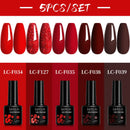 LILYCUTE 4/5Pcs/Set 7ML Nude Pink Gel Nail Polish and Translucent Jelly Nail Art Gel Semi Permanent Soak Off Design Manicure Set