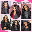 13x6 Lace Front Human Hair Wigs 40 42 Inch HD Loose Deep Wave Brazilian Curly Water Wavy 13x4 Lace Frontal Wigs For Women 250%