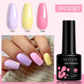 LILYCUTE 3Pcs/Set 7ML Red Series Gel Nail Polish Kit Glitter Semi Permanent Soak Off UV LED Gel DIY Design Nail Art Manicure