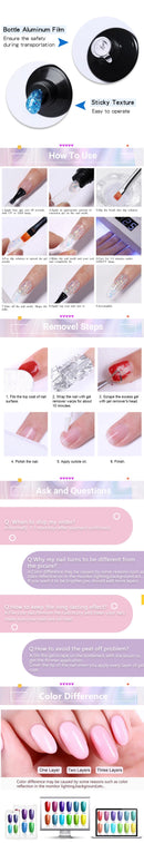 LILYCUTE 14PCS/Set Extension Nails Gel Kit Finger Quick Buliding Extension Gel Semi Permanent Soak Off UV Varnish Nail Manicure
