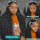200 Density Deep Wave Human Hair Lace Front Wig 13x6 Hd Transparent Lace Frontal Wig 13x4 Curly Pre Plucked Lace Wigs For Women