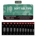 550pcs Soft Gel Nail Tips Medium Short Almond Coffin Full Cover Matte Extension Tool Acrylic Press on Nail French Manicure Decor