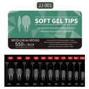 550pcs Soft Gel Nail Tips Medium Short Almond Coffin Full Cover Matte Extension Tool Acrylic Press on Nail French Manicure Decor